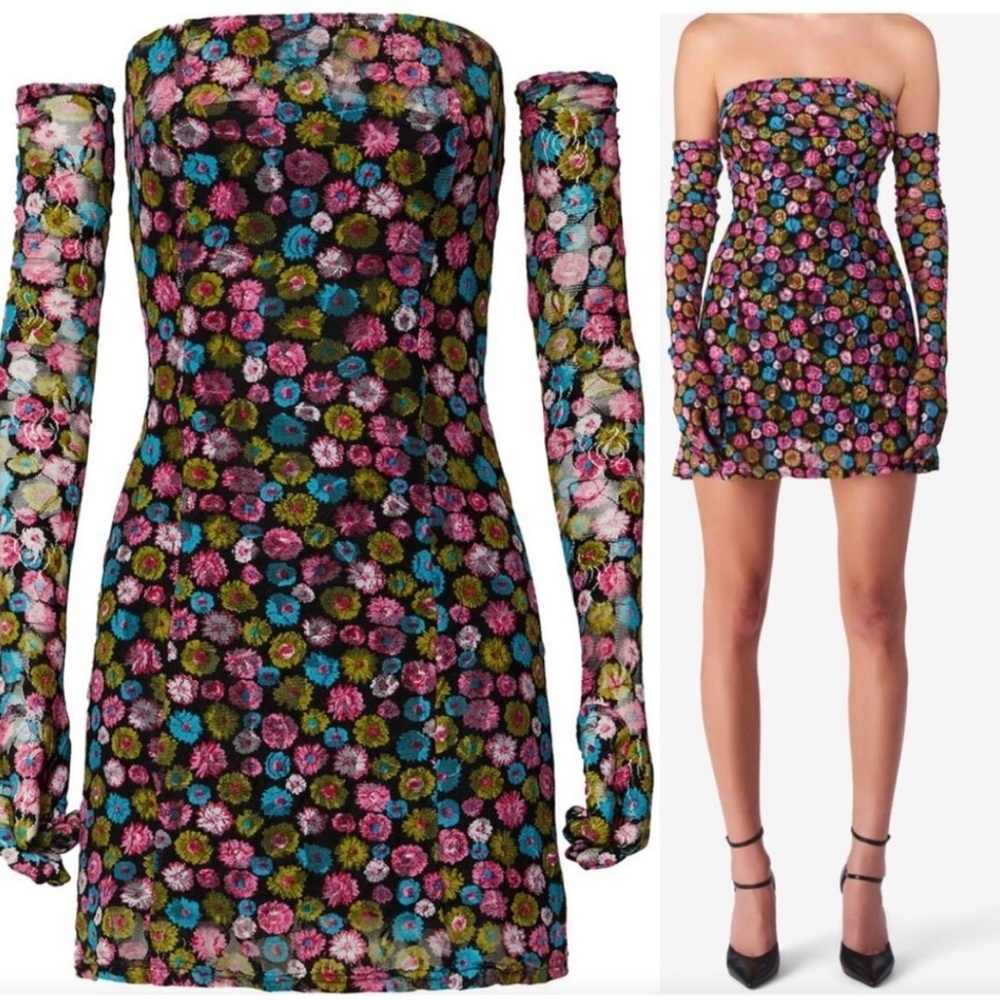 NWOT Floral Mini with Gloves • MSRP $350 • UK 10/ US Size 6 • US Medium